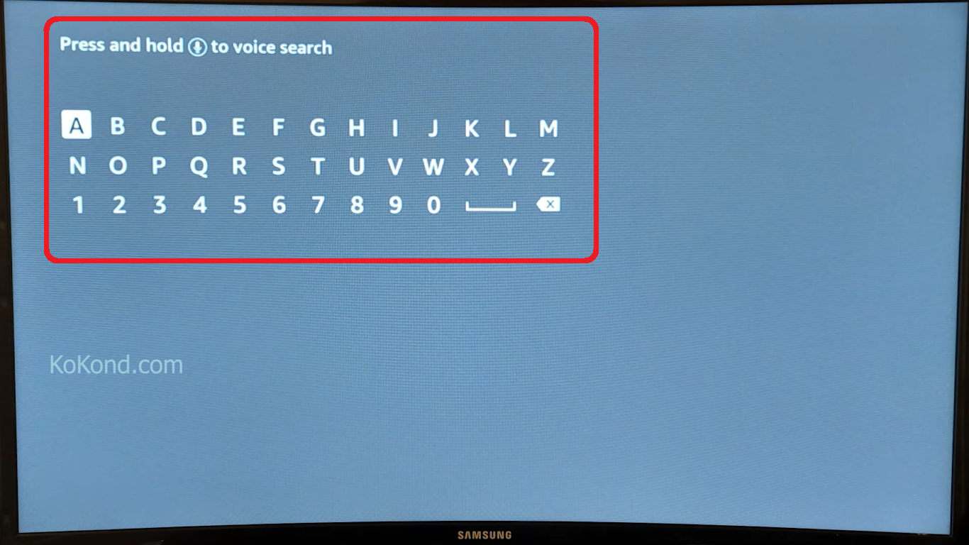 Search Key Pad on Fire TV Stick