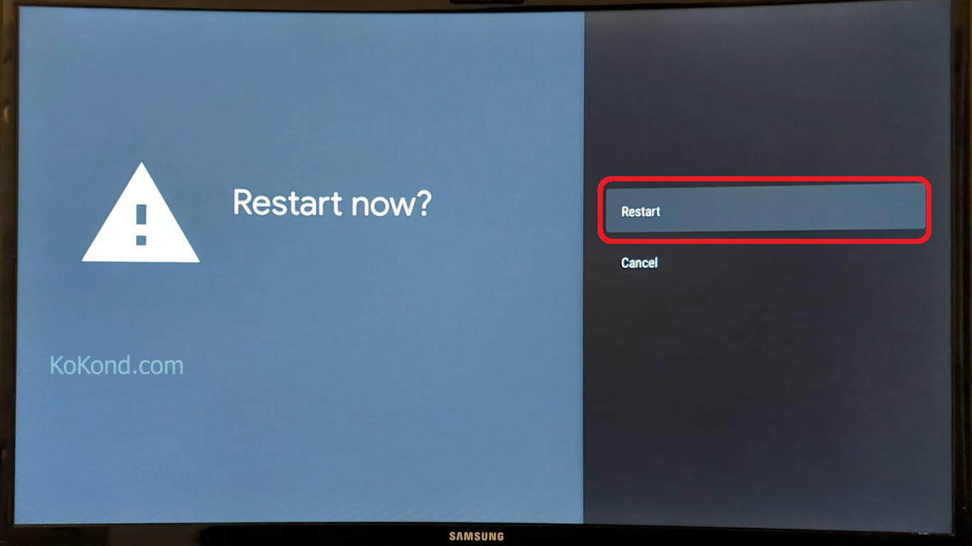 Step 4 - Go to Restart - Part 2 - Choose Restart