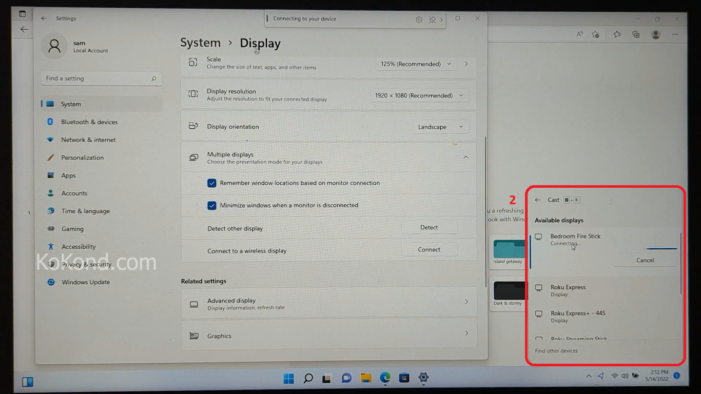 Step 6 - Select the Device to Mirror - Part 2