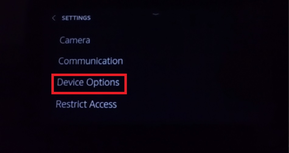 Step 2: Tap on Device Options