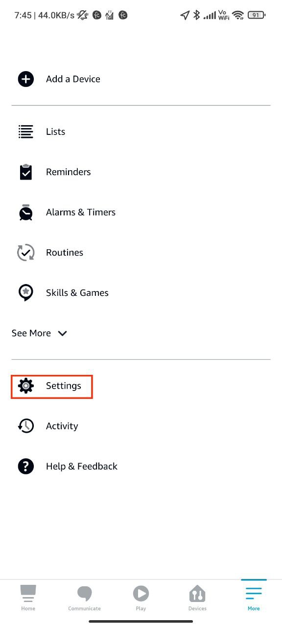 Step 2: Tap on Settings