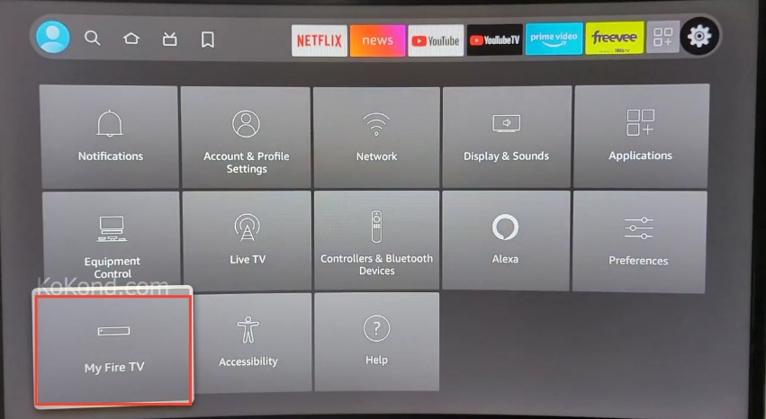 Step 2: Select the "My Fire TV Option"