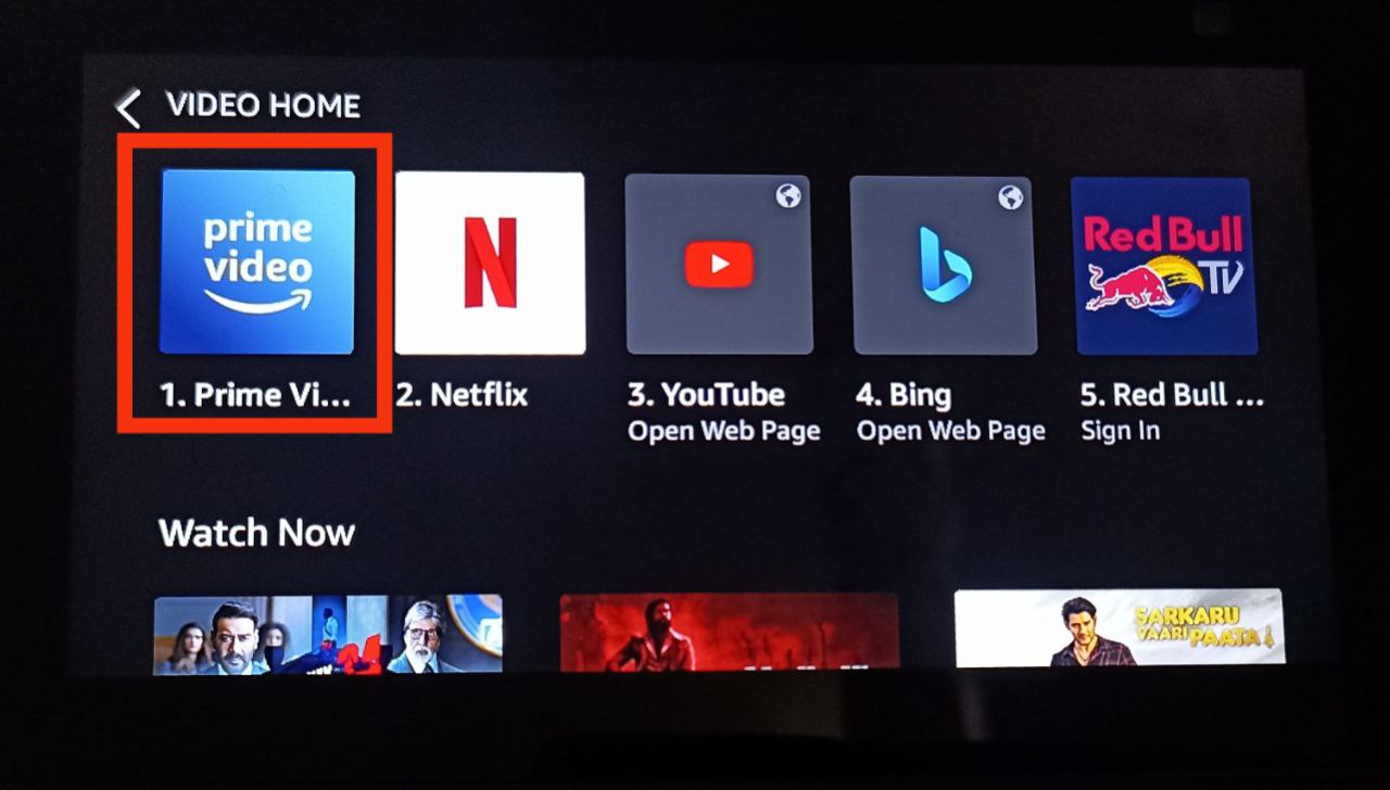Select Prime Video on Echo Show 5