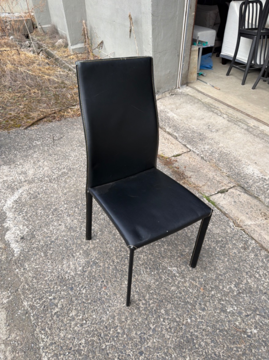 Black Faux Leather Dining Chair