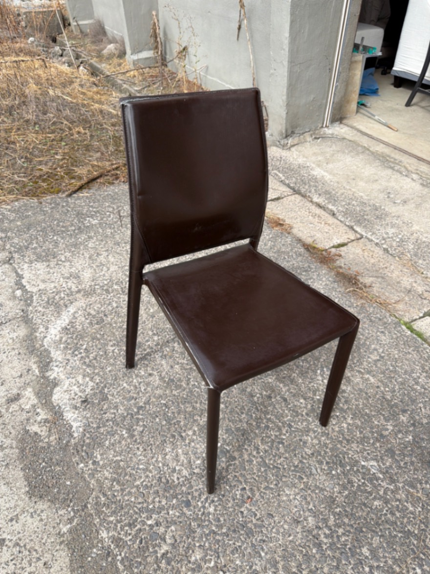Brown Faux Leather Dining Chair