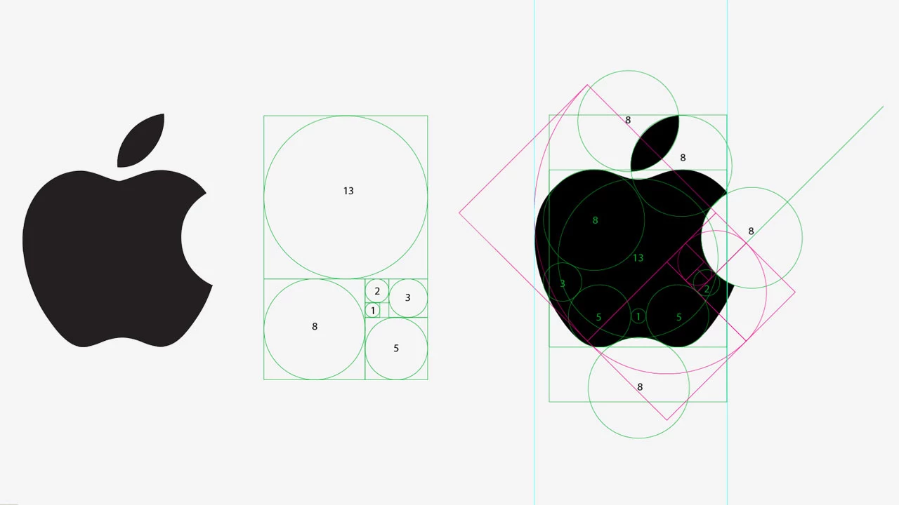 Построение логотипа Apple по золотому сечению
