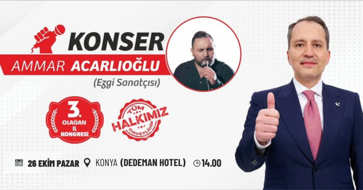 Yeniden Refah Partisi Konya İl Başkanlığı, 3. Olağan İl Kongresi’ni büyük bir heyecan ve coşkuyla gerçekleştirmeye hazırlanıyor. 