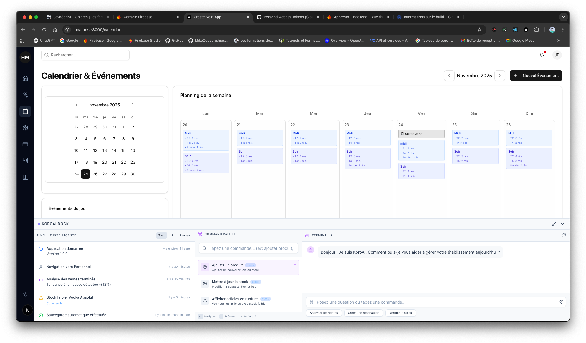 Calendrier & Événements