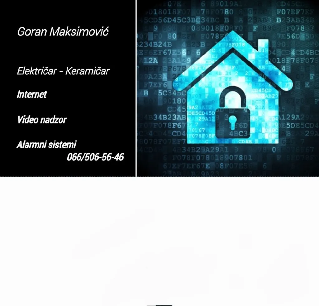 Električar,serviser bele tehnike,video nadzor,internet