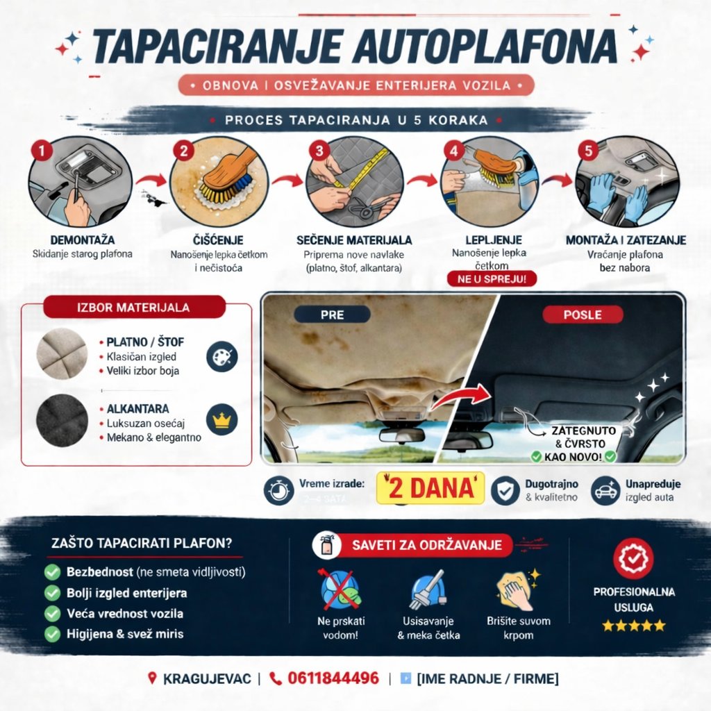 tapaciranje autoplafona