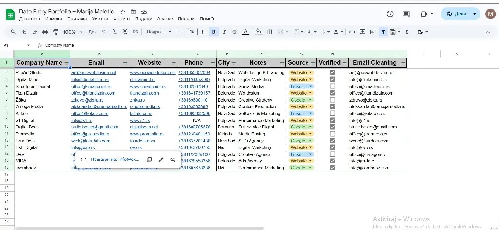 Marija Maletic – Data Entry & Admin Support - 4