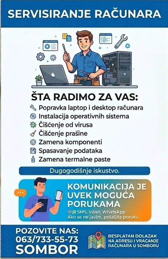 Servisiranje i popravka laptop/desktop računara - 1