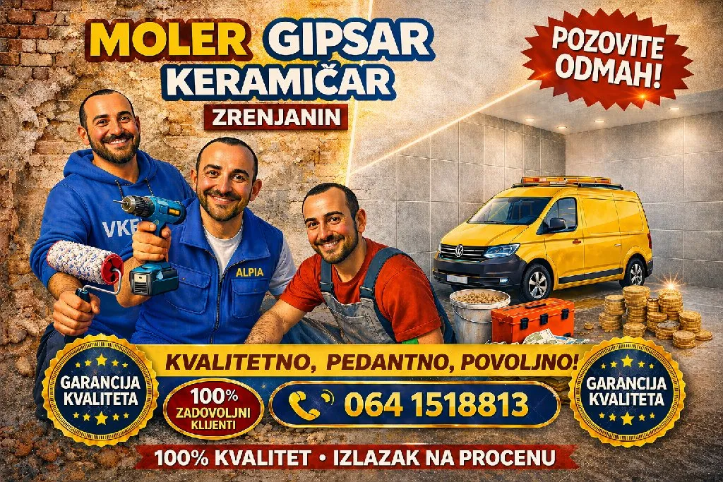Moler gipsar keramičar Zrenjanin