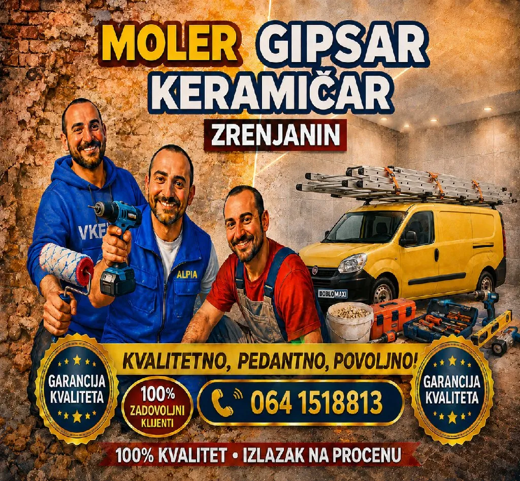 Moler Gipsar Keramičar Zrenjanin