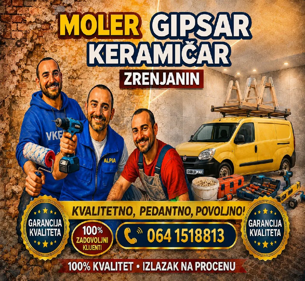 Moler Gipsar Keramičar Zrenjanin