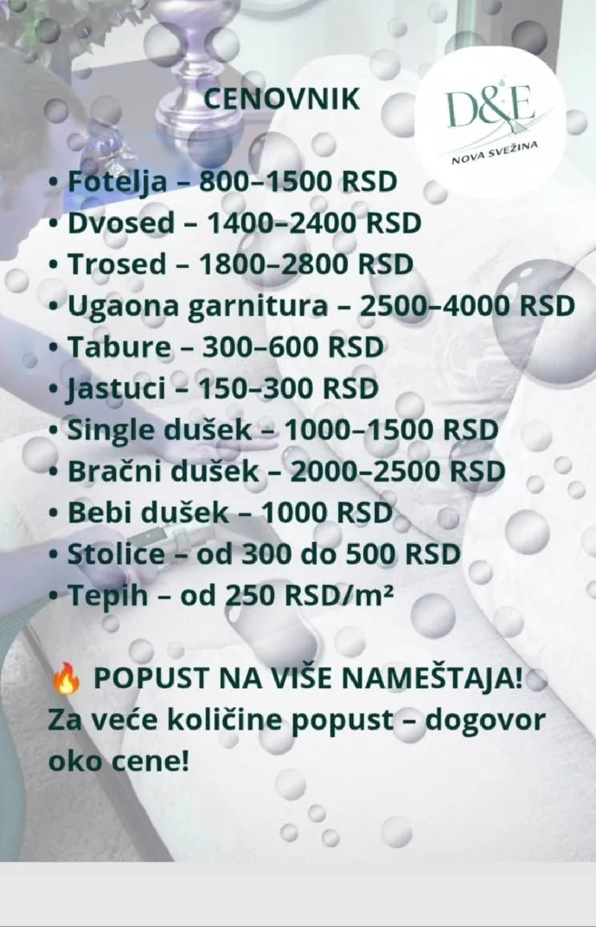 Dubinsko pranje namestaja D&E - 1