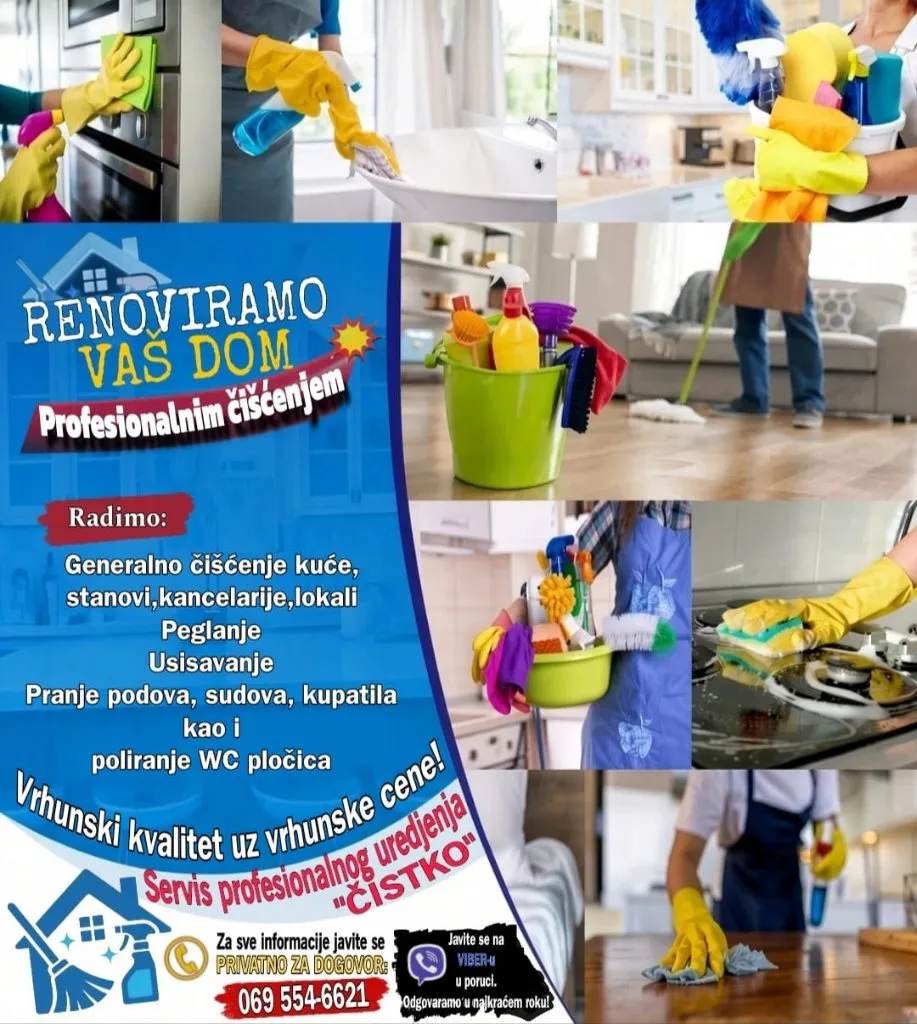 ciscenje stanova ,kuca poslovnih prostora
