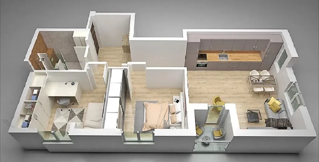 3D Modelivanje + RENDERI (IDEJNO REŠENJE STANA)