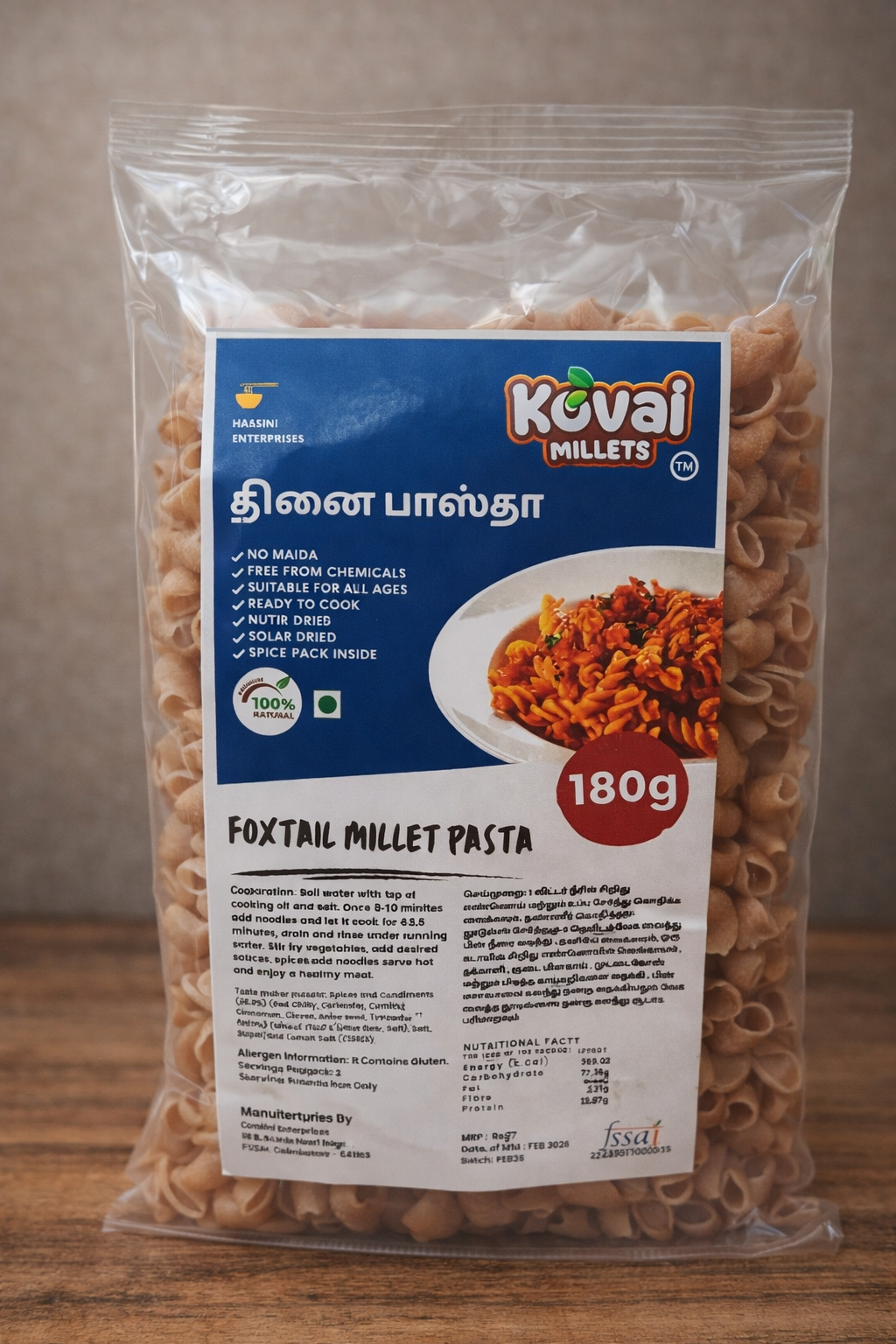 Foxtail millet Pasta