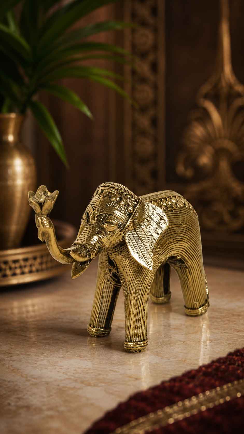 Antique Brass Elephant Decor