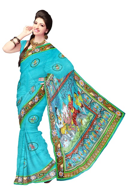 Teal Blue Saree