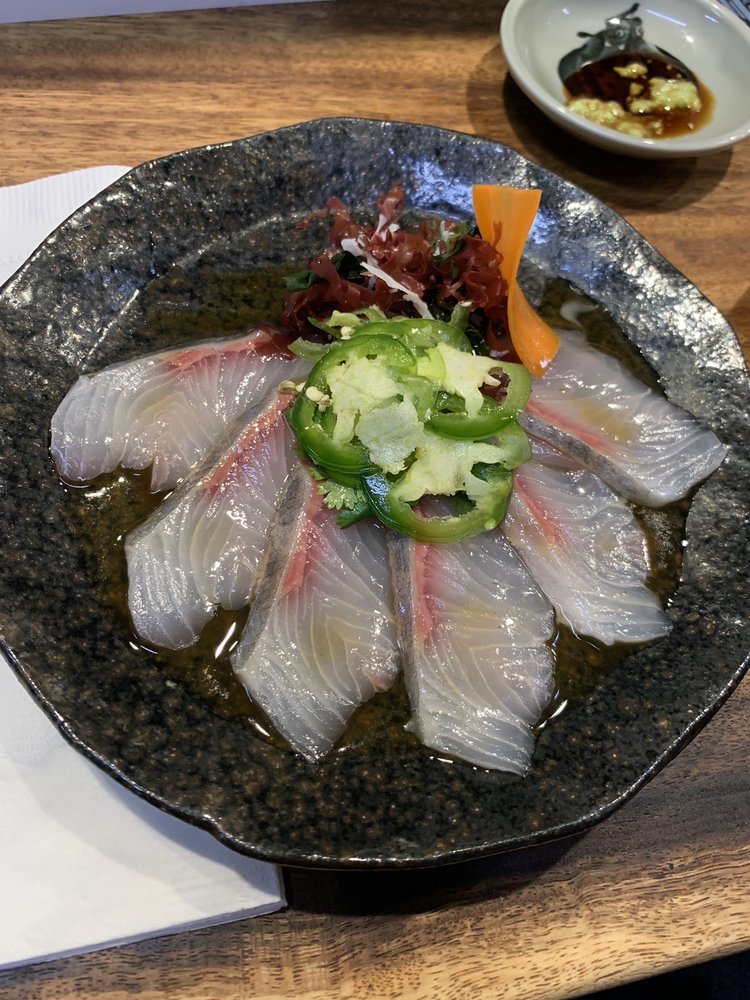 Seaweed Hand Roll Bar Kanpachi sashimi