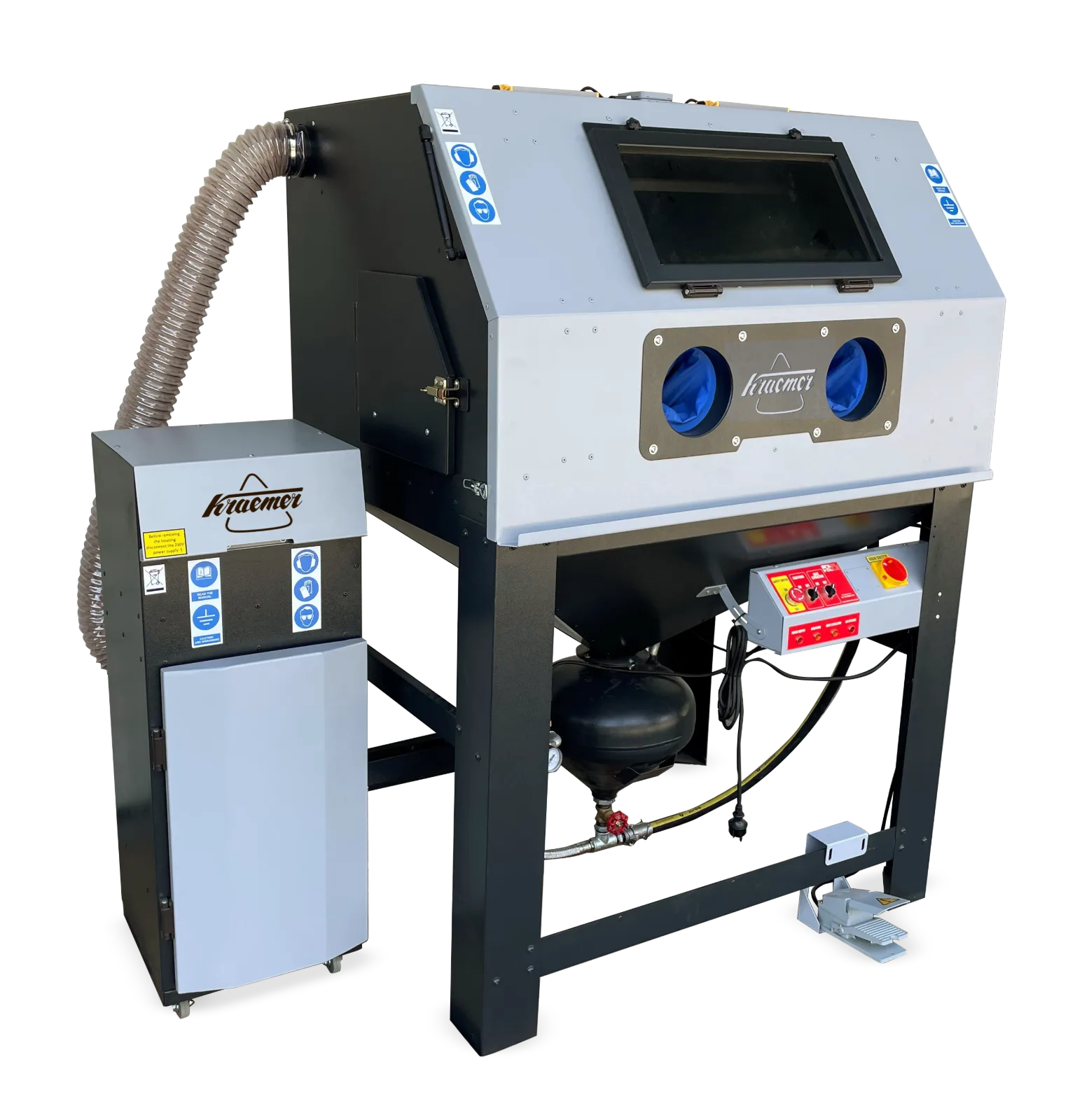Sandblasting cabinet with pressure vessel, 900 l.