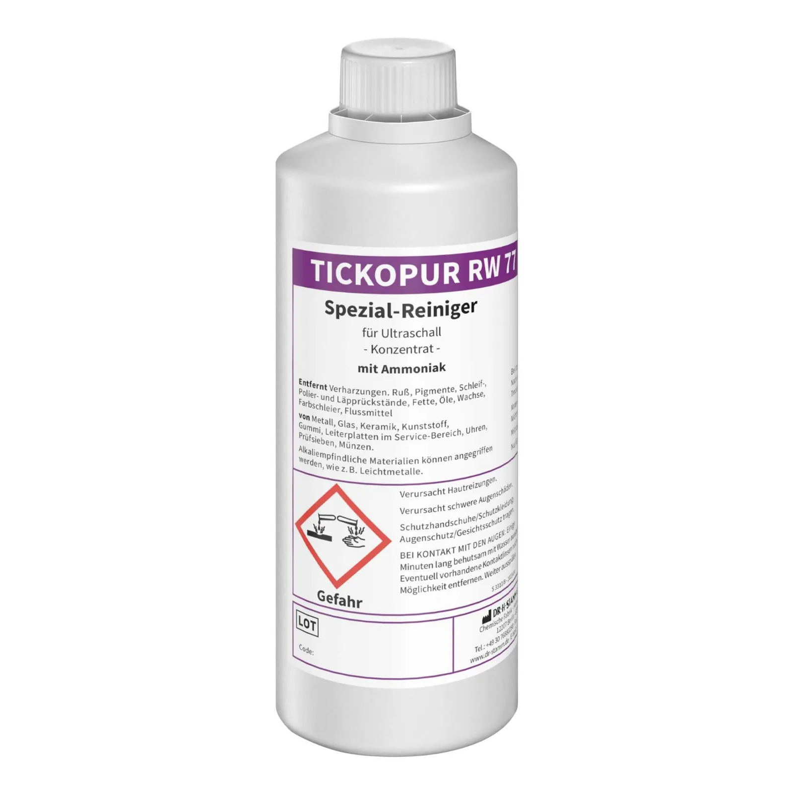 TICKOPUR RW 77 Ultrasonic cleaner with ammonia, concentrate
