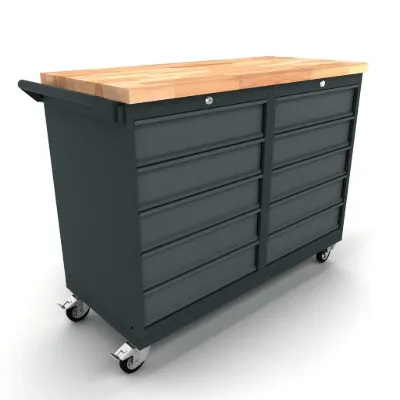 Workbench mobile 2x 5 drawer cabinet EXPERT