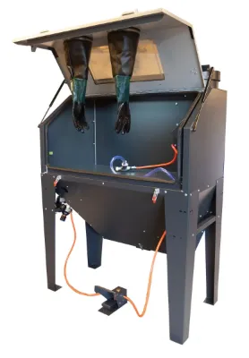 Sandblasting cabinet with dust extraction, 420 l.