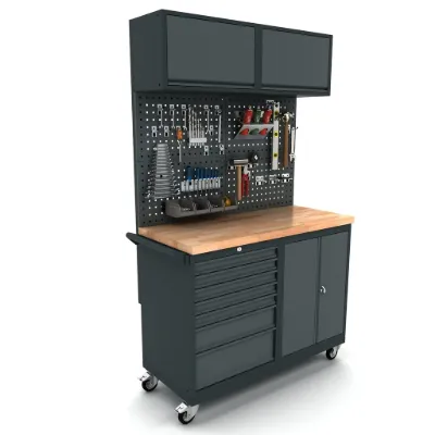 Workbench mobile 2 door 7 drawer cabinet incl. back panel and top cabinet EXPERT