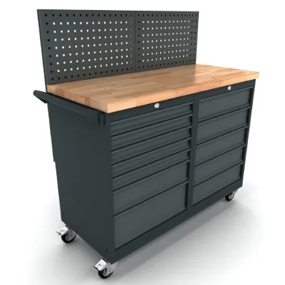 Workbench mobile 12 drawer cabinet incl. back panel EXPERT