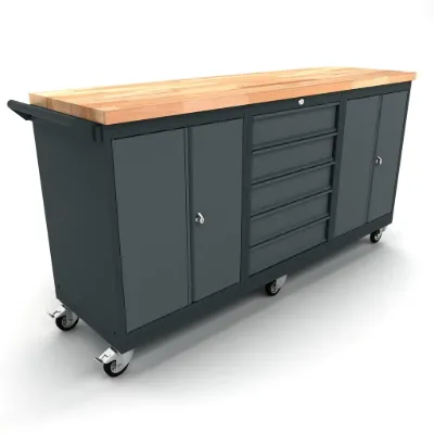 Workbench mobile 2x 2 doors 5 drawers cabinet EXPERT