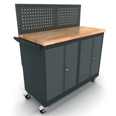 Workbench mobile 2x 2 doors cabinet incl. back panel EXPERT