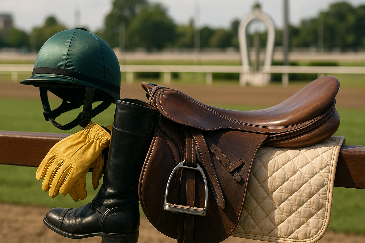 Equipamiento esencial para jinetes profesionales en carreras de caballos