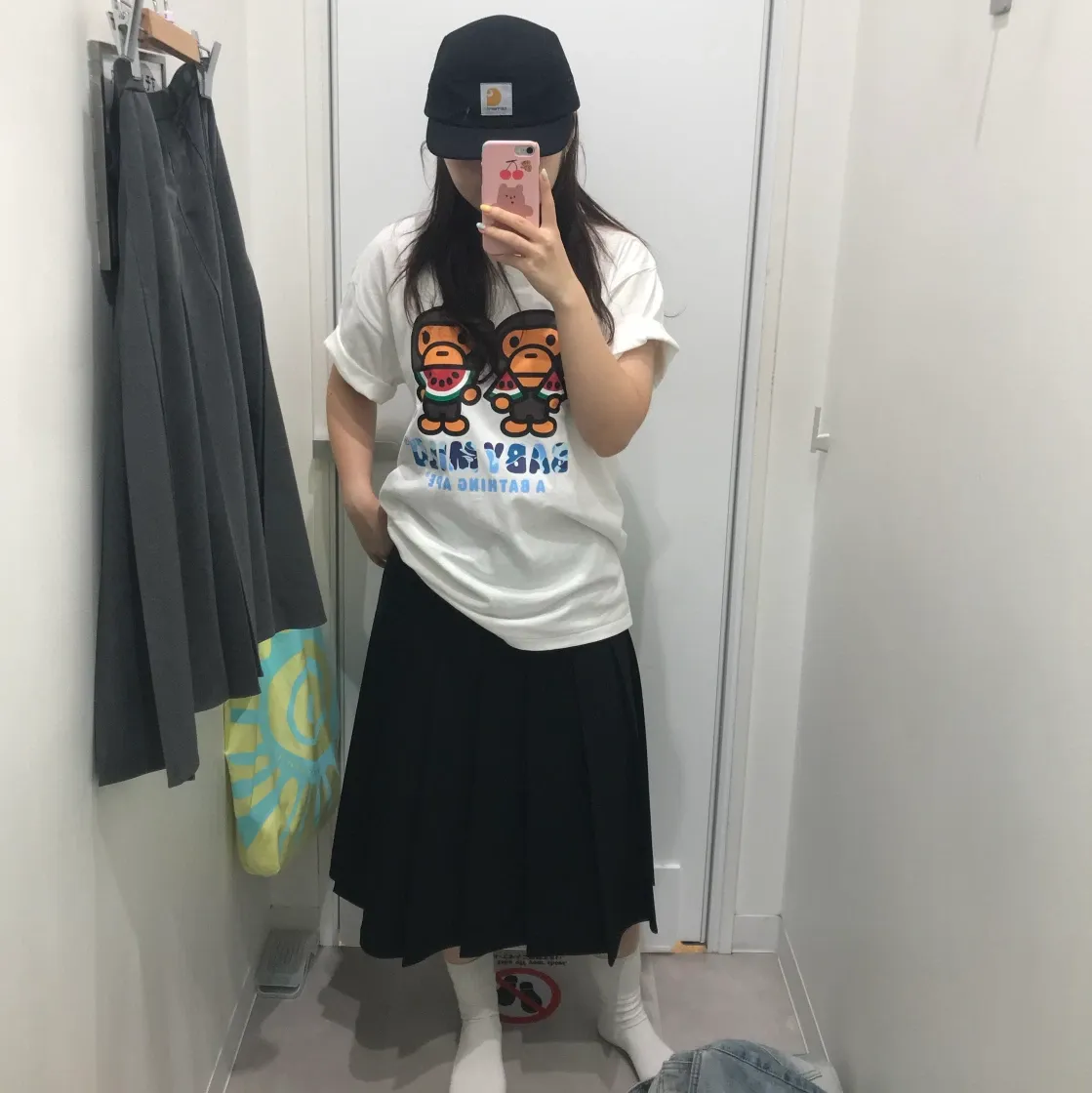 베이프 ABC 카모 베이비 마일로 워터 멜론 썸머 티셔츠 화이트 thumbnail 2