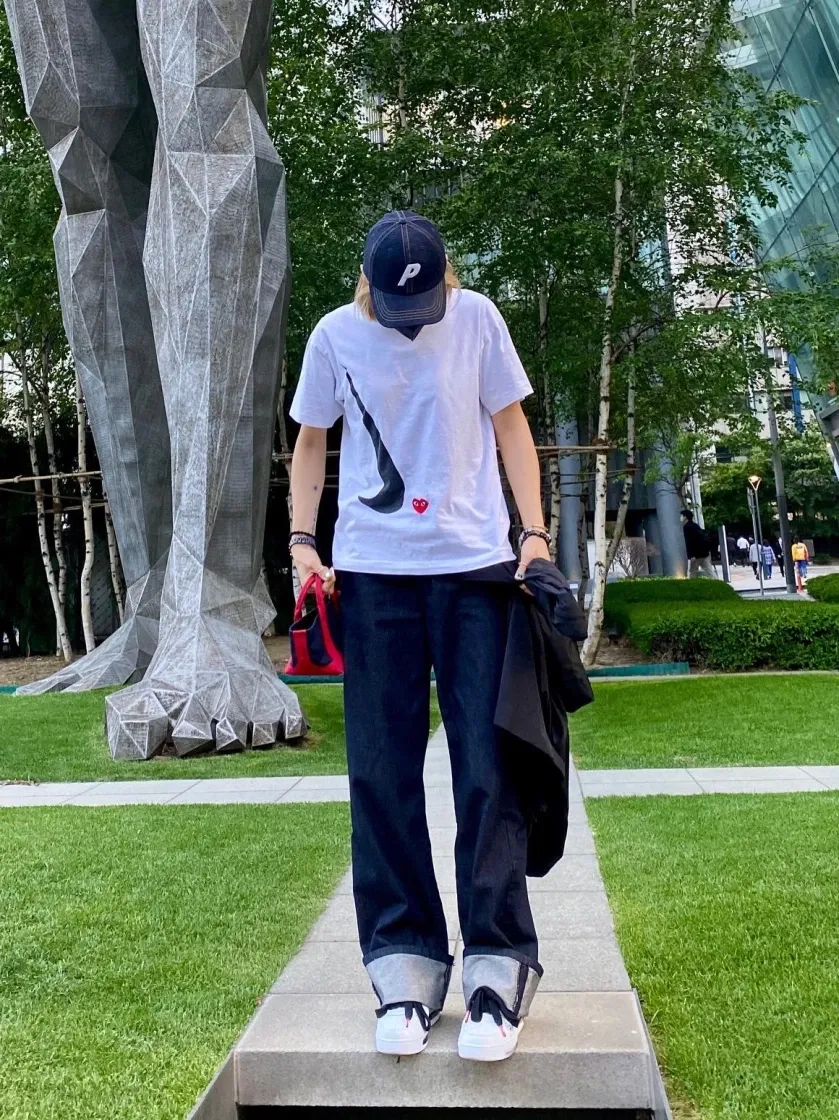 플레이 꼼데가르송 x 나이키 티셔츠 화이트 thumbnail 3