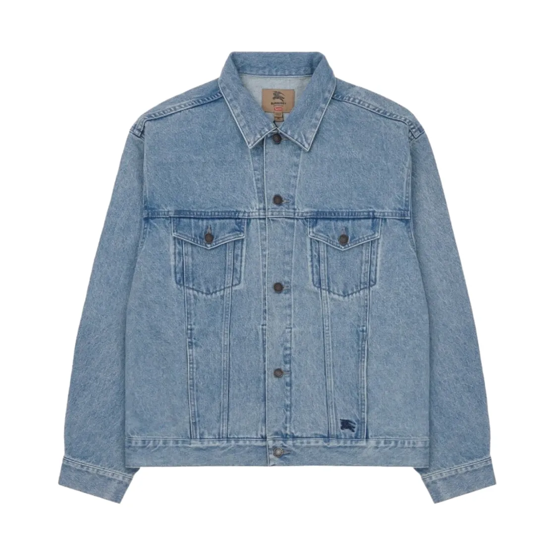 슈프림 x 버버리 데님 트러커 자켓 워시드 블루 - 22SS thumbnail 3