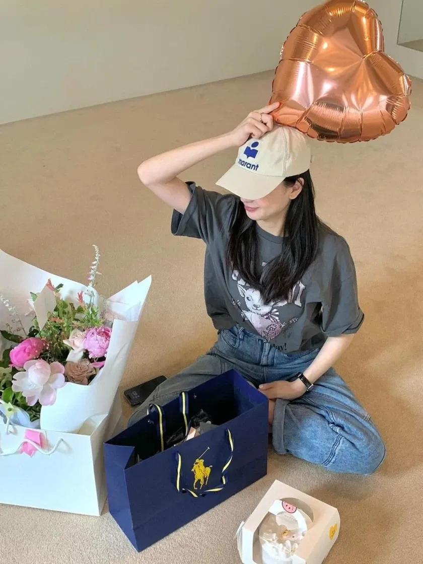 가니 그레이 퓨처 릴렉스드 램 티셔츠 볼캐닉 애쉬 thumbnail 3