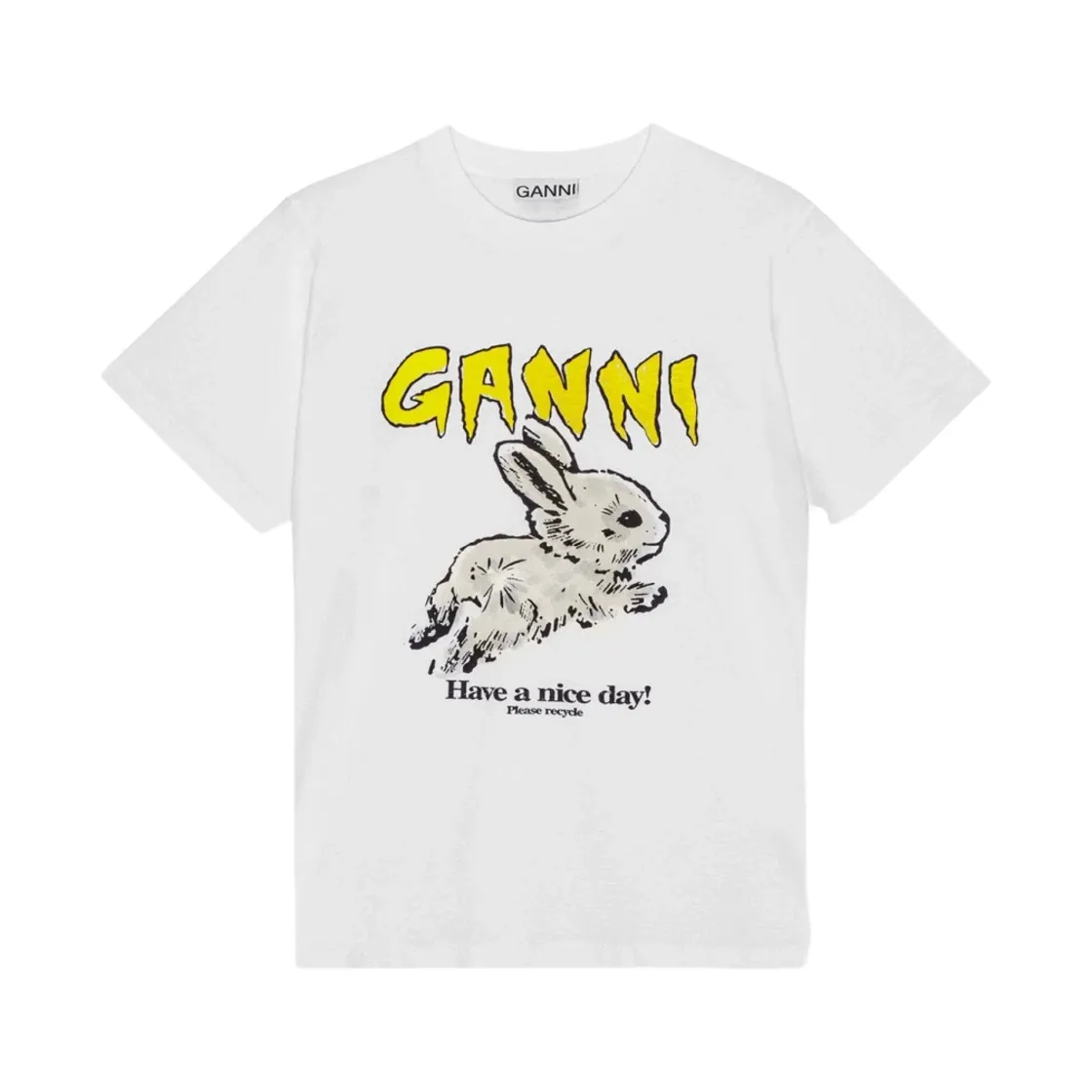 가니 릴렉스드 버니 티셔츠 브라이트 화이트 thumbnail 2