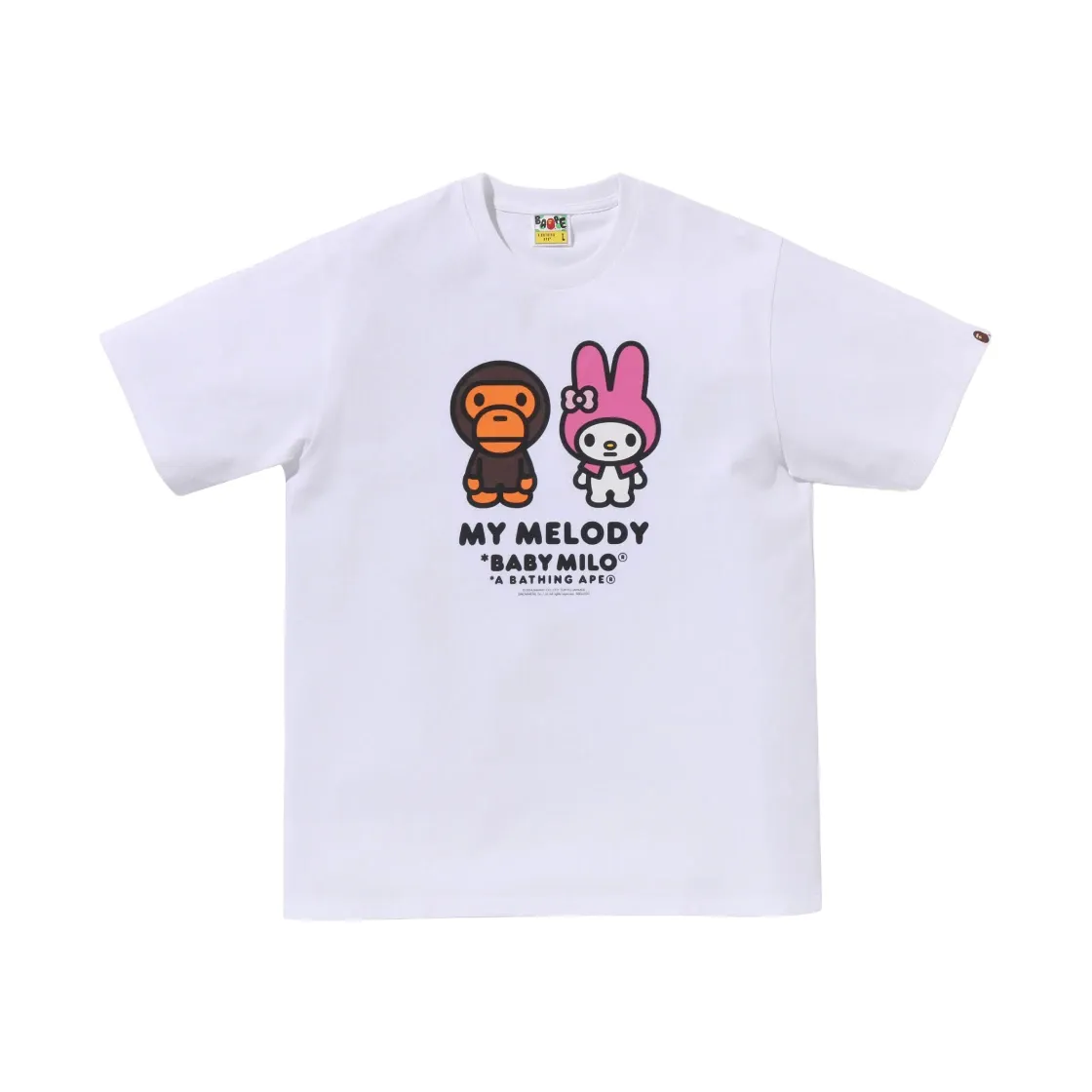 베이프 베이비 마일로 x 마이 멜로디 티셔츠 화이트