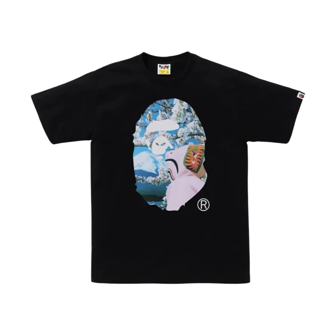 베이프 사쿠라 포토 에이프 헤드 티셔츠 #1 블랙