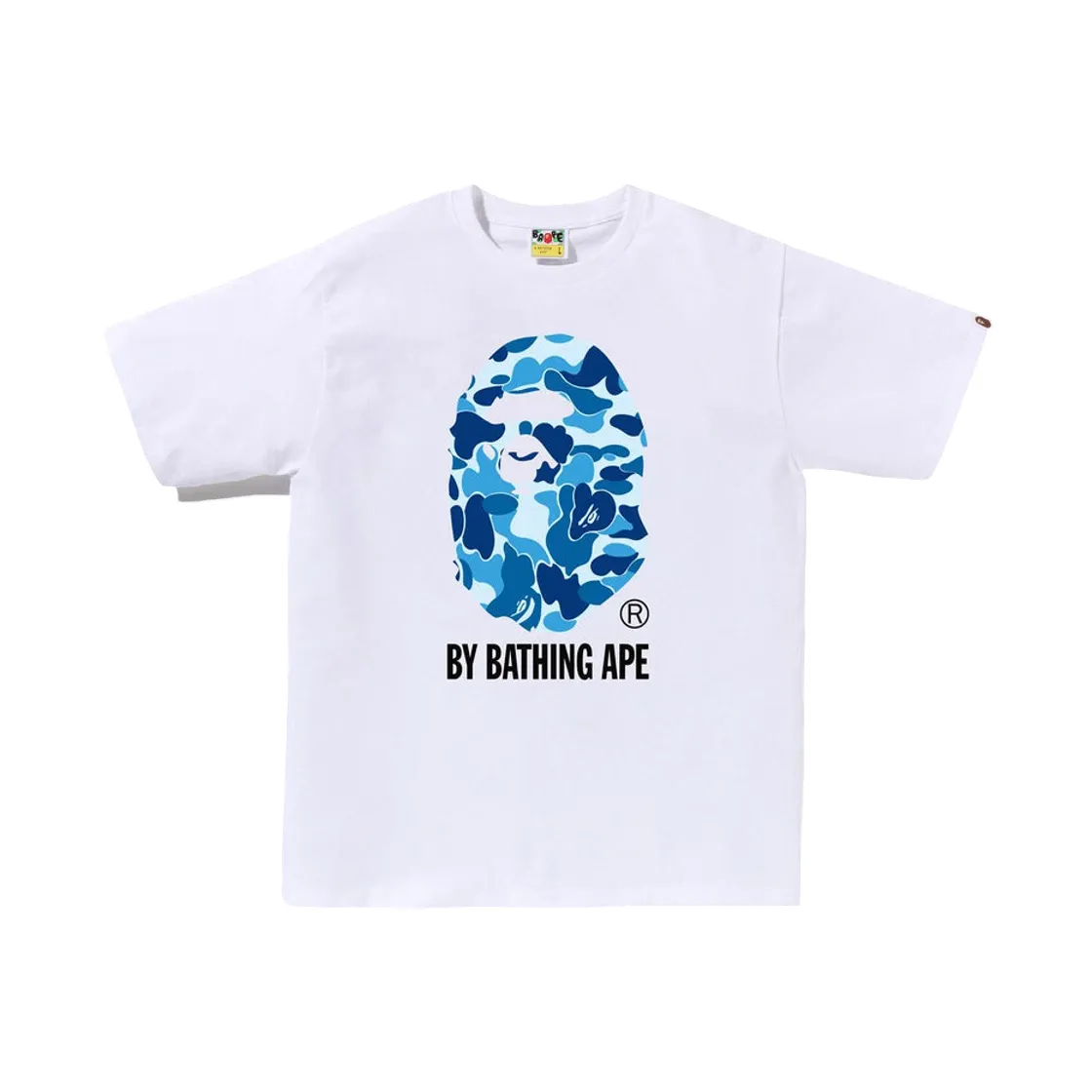 베이프 ABC 카모 바이 베이싱 에이프 티셔츠 화이트 블루