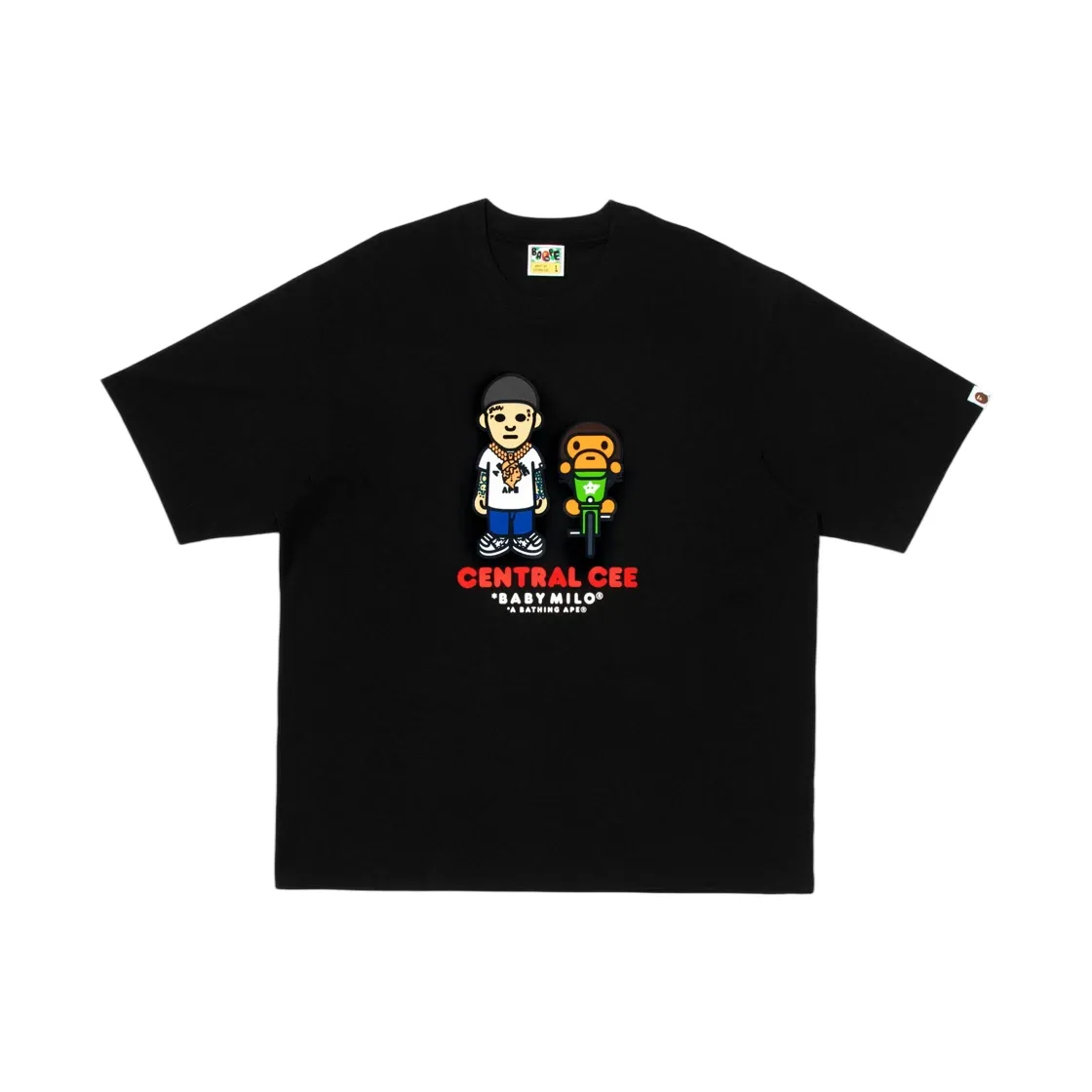 베이프 x 스포티파이 x 시나 월드 바이 센트럴 씨 베이비 마일로 릴렉스드 핏 티셔츠 블랙