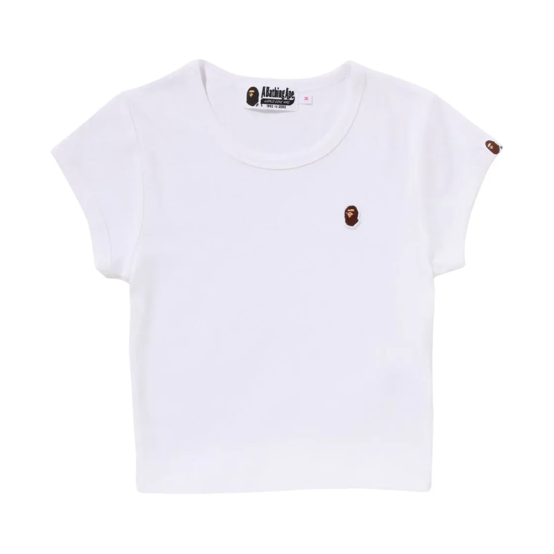 베이프 에이프 헤드 원 포인트 크롭 티셔츠 화이트