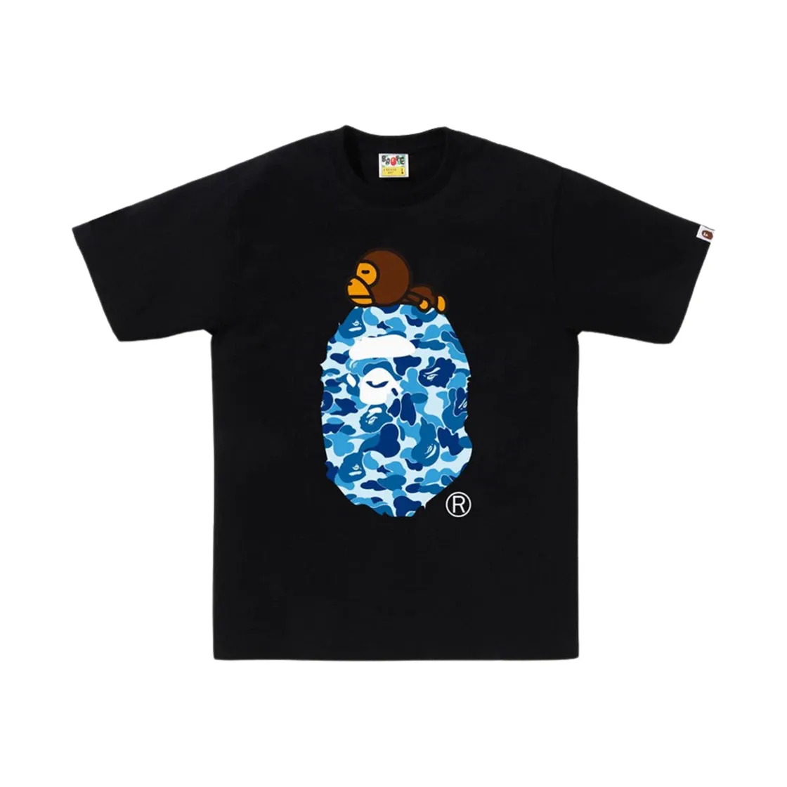 베이프 ABC 카모 마일로 온 빅 에이프 티셔츠 블랙 블루