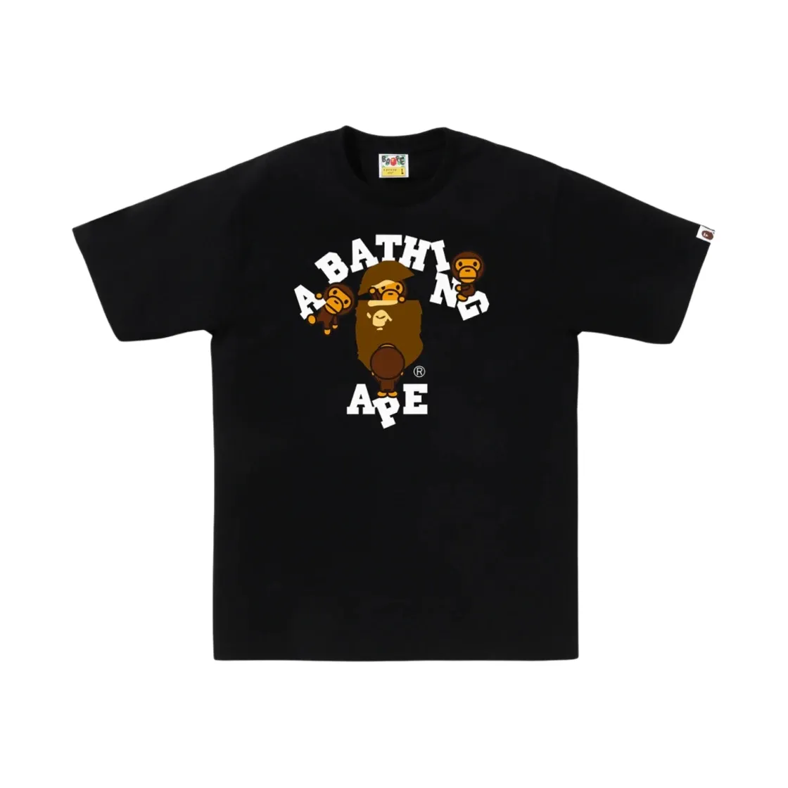 베이프 컬리지 마일로 티셔츠 블랙