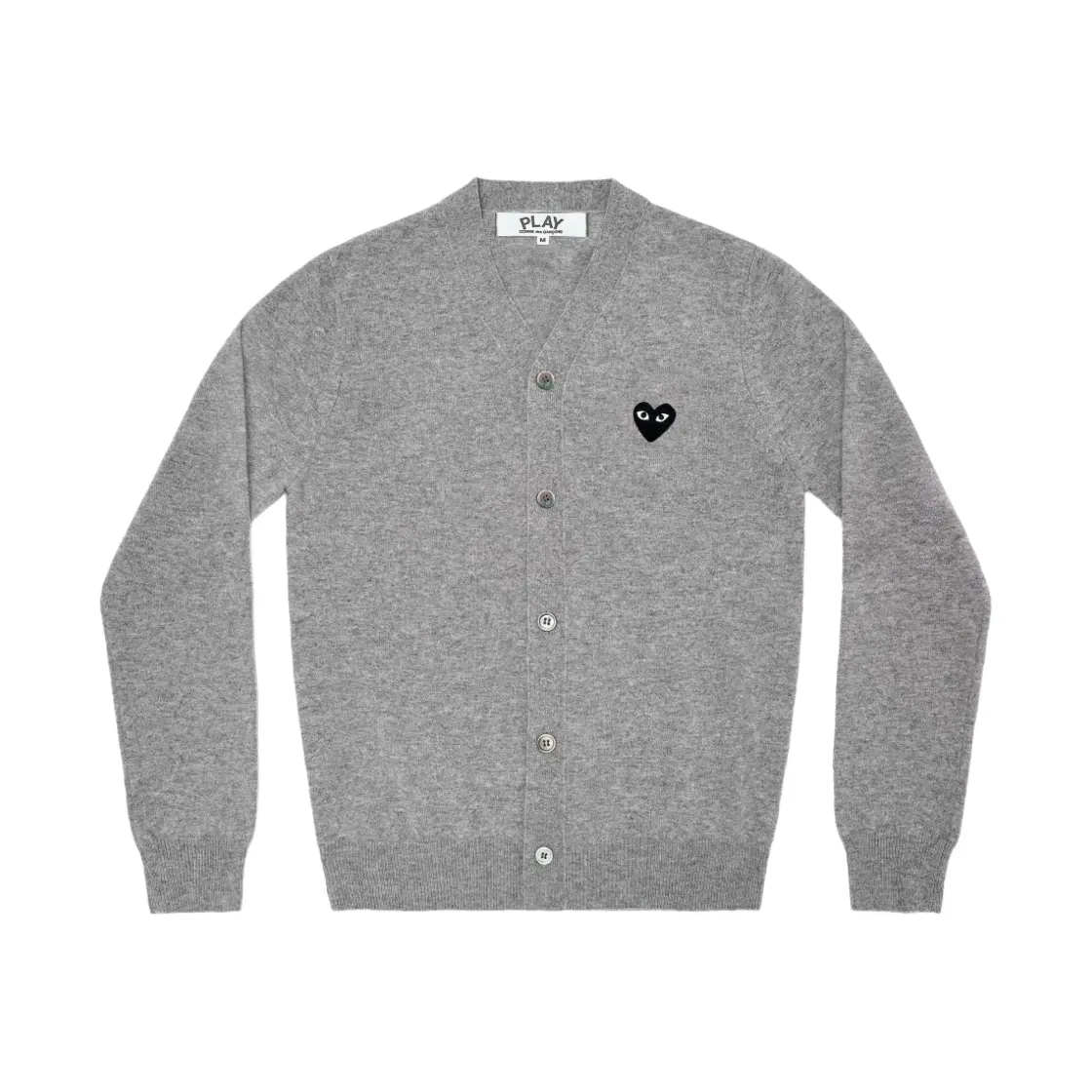 플레이 꼼데가르송 블랙 하트 니트 가디건 그레이