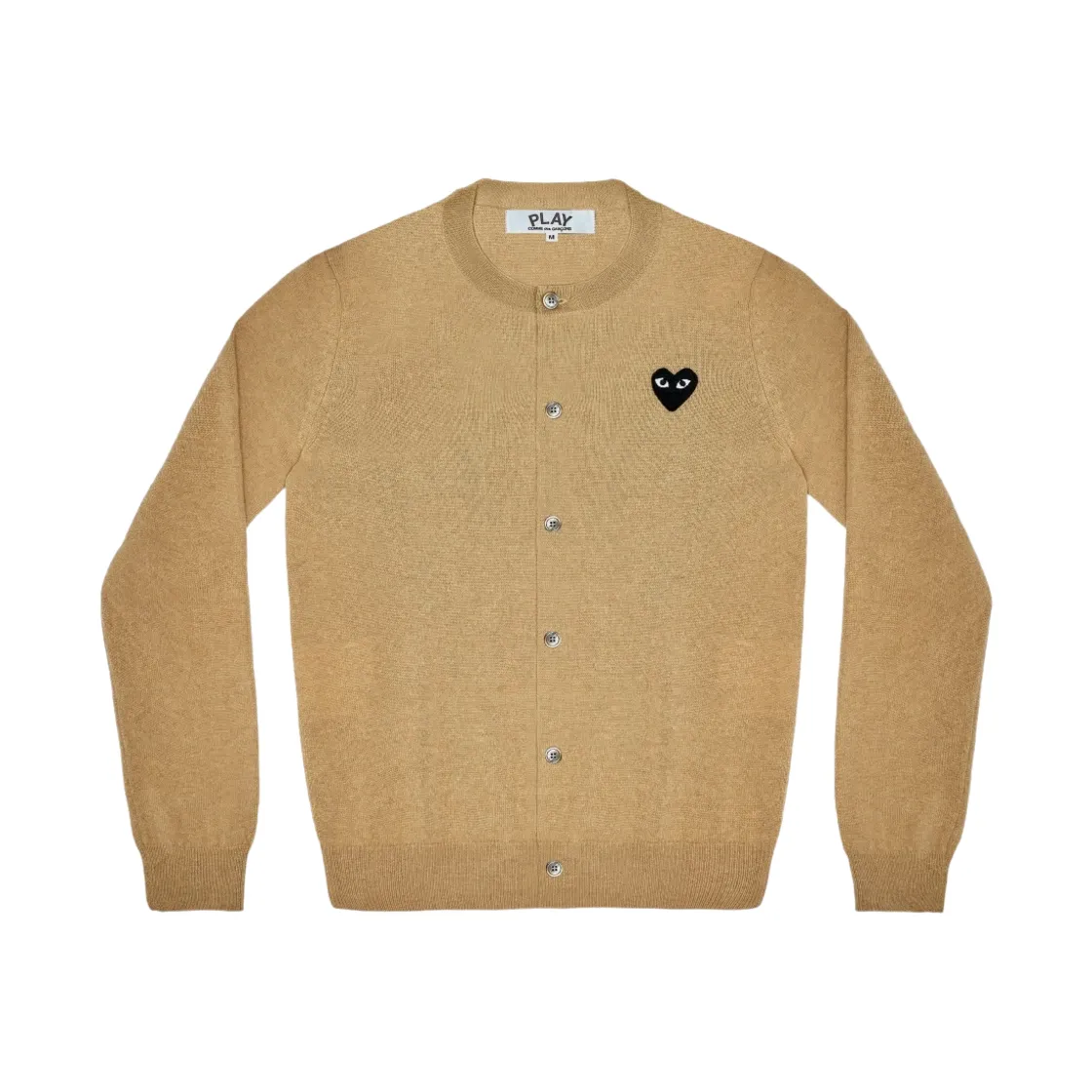 플레이 꼼데가르송 블랙 하트 니트 가디건 베이지