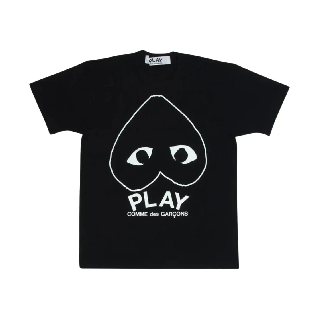 플레이 꼼데가르송 인버티드 하트 로고 티셔츠 블랙